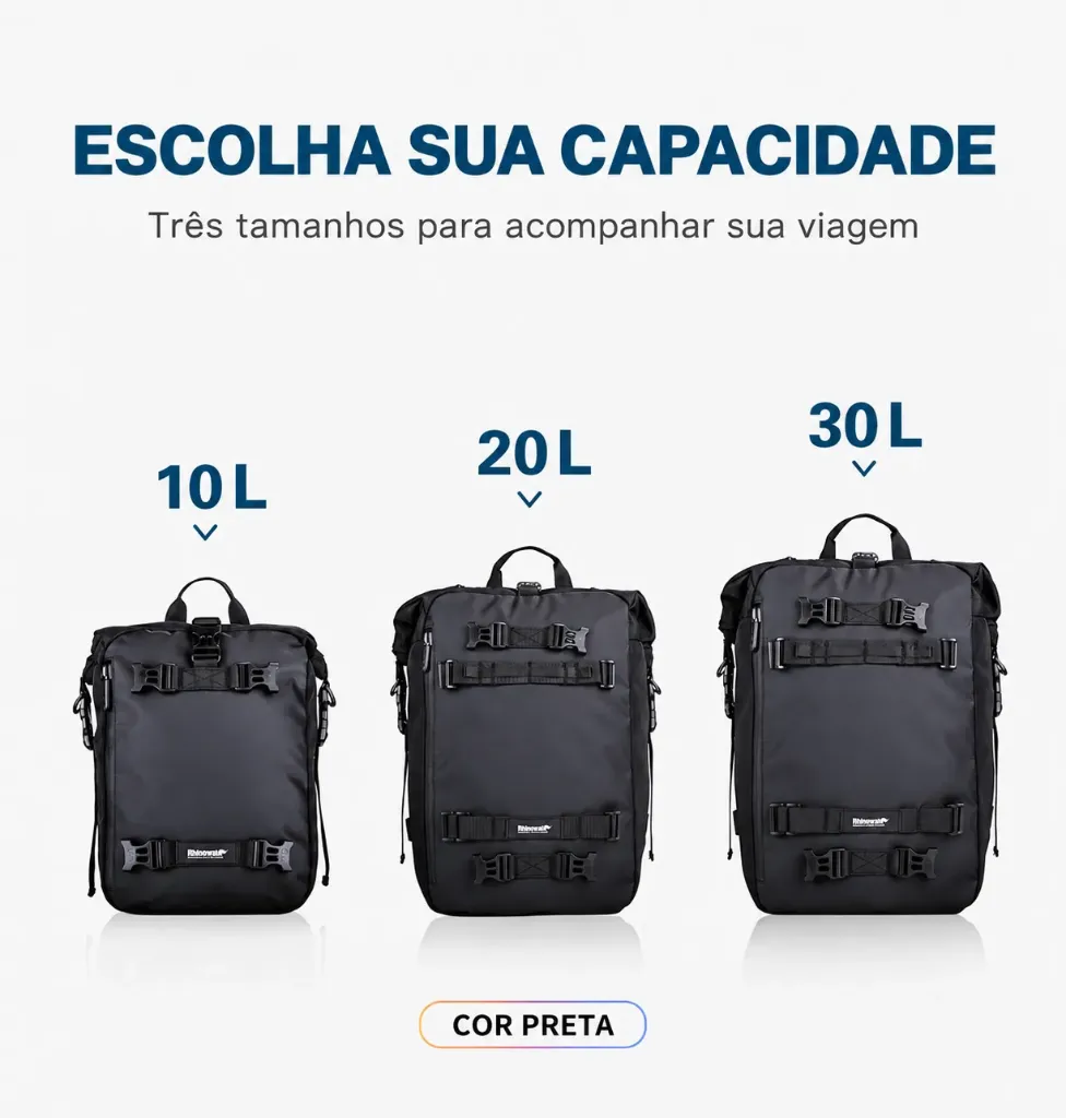 Bolsa traseira para motocicleta de 10 litros